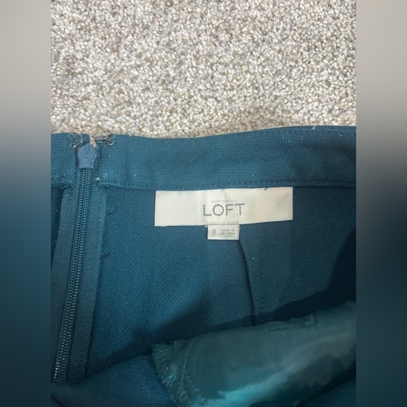 Loft Pencil Skirt Unlined Teal Green Size 0 Preppy Academia Professional Career - Picture 6 of 7